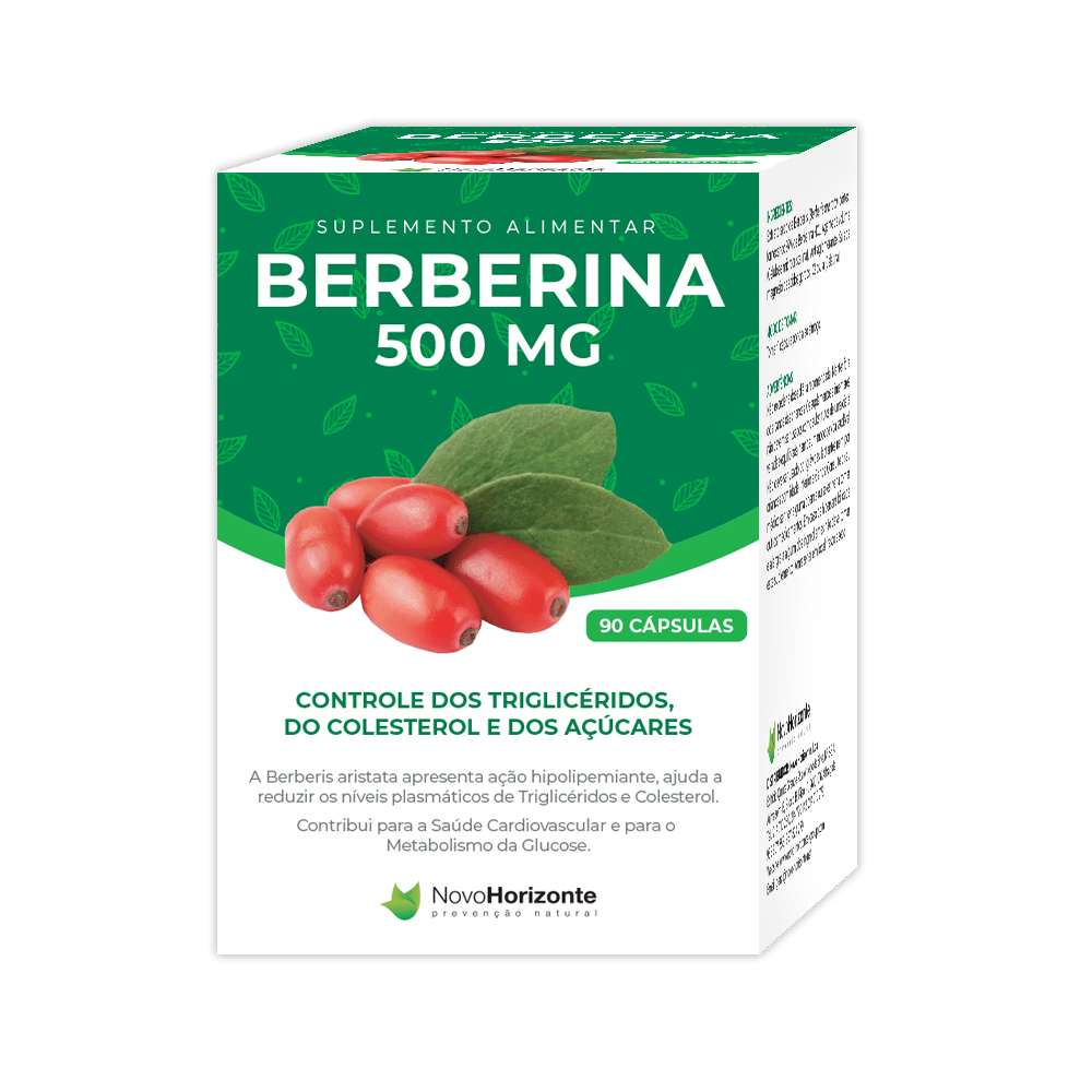 Berberina 500mg 90 Caps Novo Horizonte Berberina 500 mg, suplemento alimentar