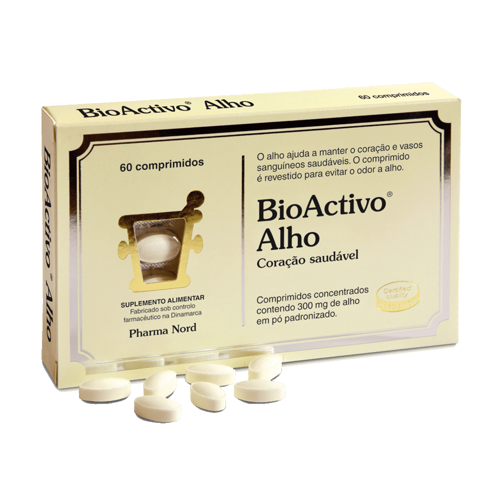 Bio Activo Alho 60 Comp BioActivo Alho, suplemento alimentar vegetariano