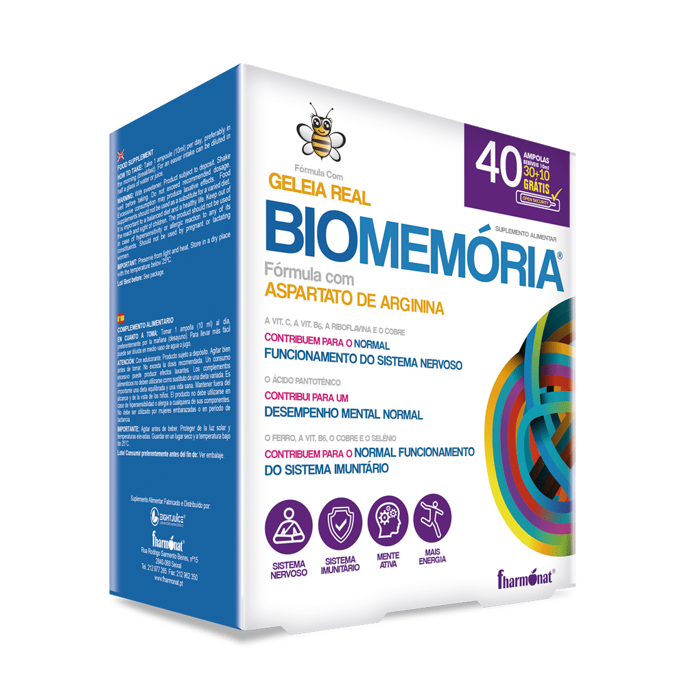 Biomemoria 30+10 Ampolas Fharmonat Biomemória, suplemento alimentar