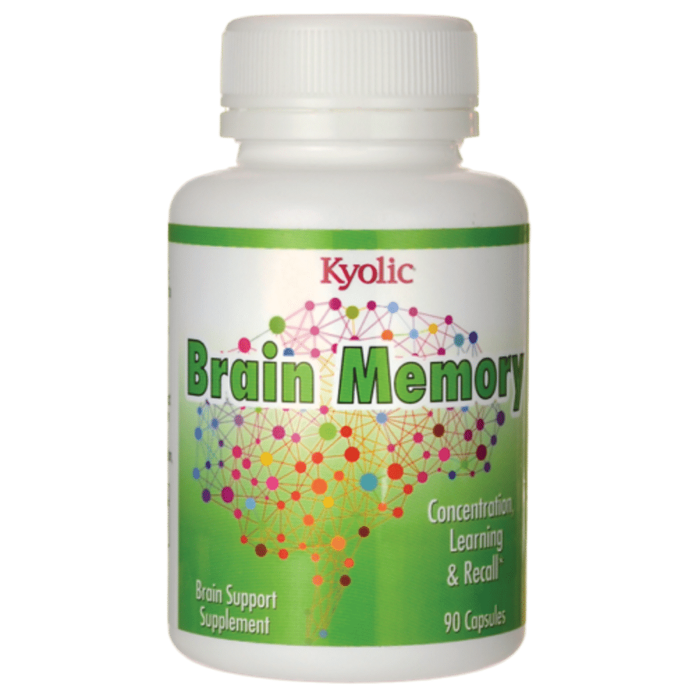 Brain Memory 90Caps Kyolic Brain Memory, suplemento alimentar sem açúcar e sem glúten