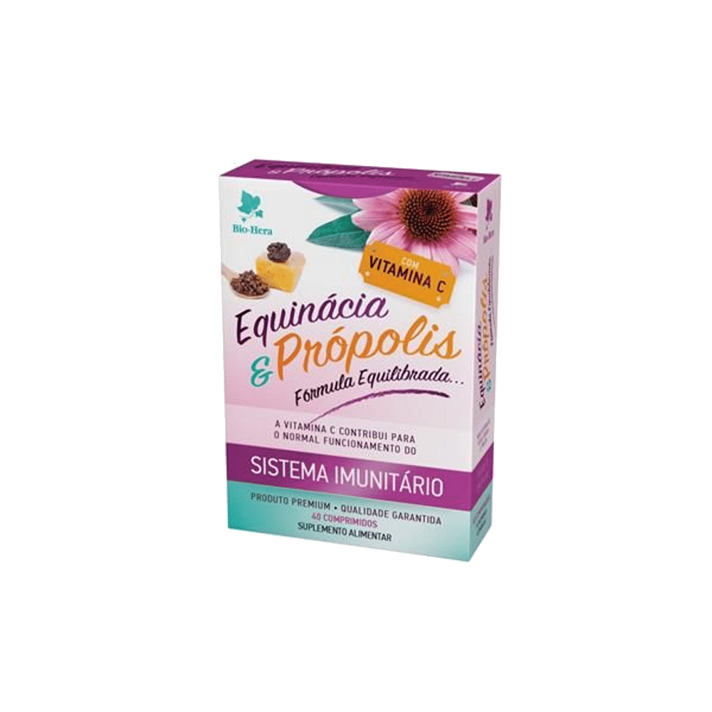 Equinacea e Propolis 40 Comp Bio Hera Equinácia e Própolis Comprimidos, suplemento alimentar