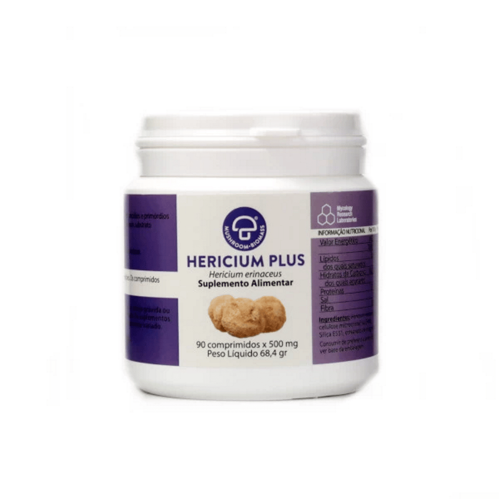 Hericium Plus 90 Tabs MRL Hericum Plus, suplemento alimentar sem açúcar, sem glúten e sem lactose
