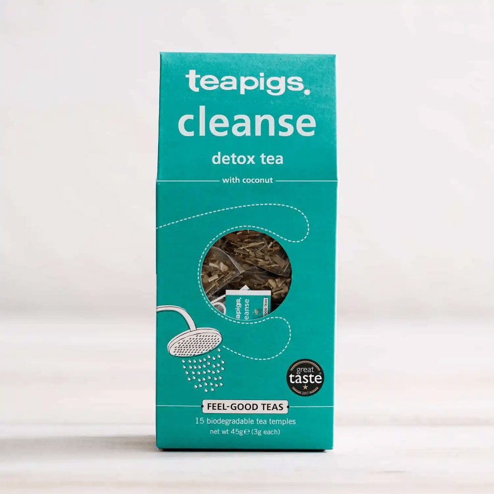 Infusão Cleanse c coco - chá detox 15 saquetas bio SG Feel Good TeaPigs Infusão Bio Cleanse com Coco, ingredientes biológicos, vegan