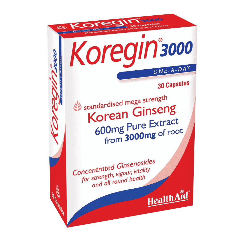 Koregin 30 Caps Health Aid Koregin 3000, suplemento alimentar sem glúten