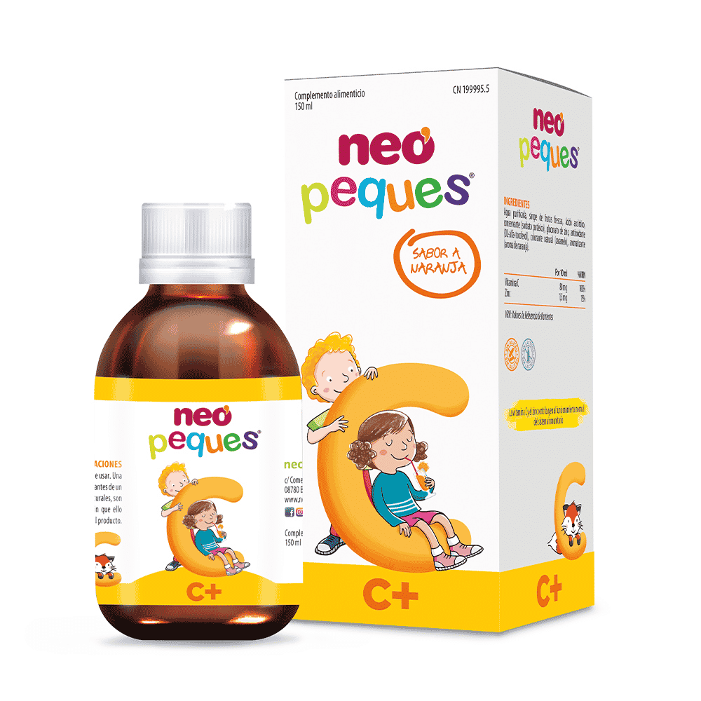 Neo Peques C+ Laranja 150ml Neo VItal Health Neo Peques C+, suplemento alimentar sem glúten, sem lactose