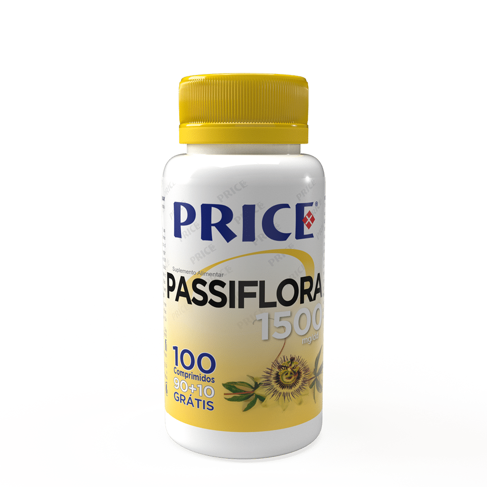 Passiflora 100 comprimidos - Price Passiflora 1500 mg, suplemento alimentar