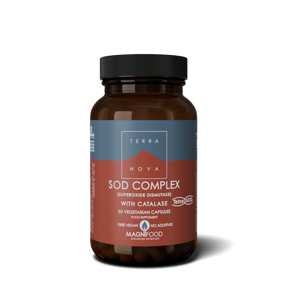 SOD Complex with Catalase 50 VegCaps Terra Nova SOD Complex with Catalase, suplemento alimentar vegan