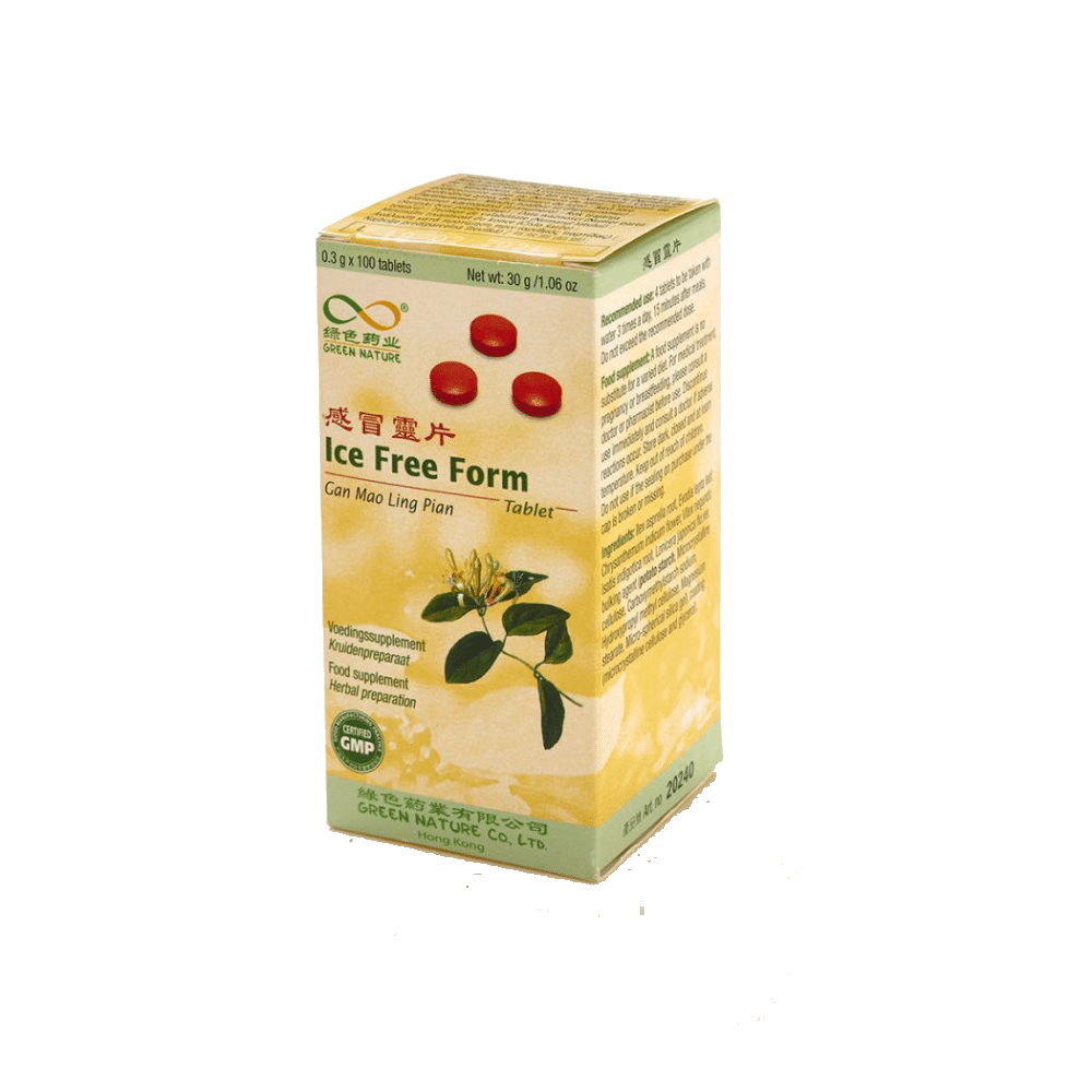 Sem Gan Mao Ling Pian (Ice Free Form) 100 Comp Green Nature Gan Mao Ling Pian (Ice Free Form), fitoterapia chinesa