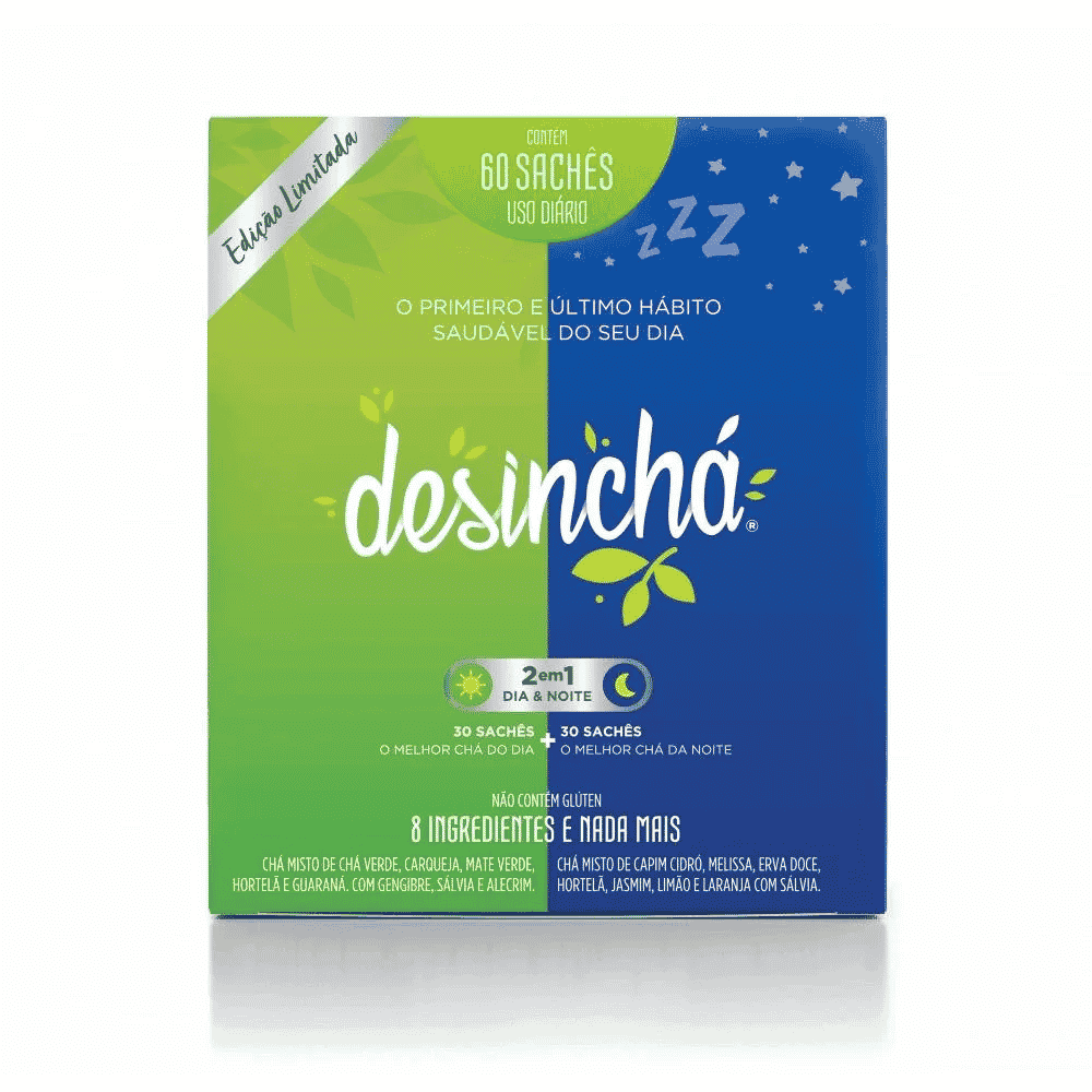 Desincha Misto Dia+Noite 30+30 Saq Desinchá Misto Dia e Noite, sem glúten, sem lactose