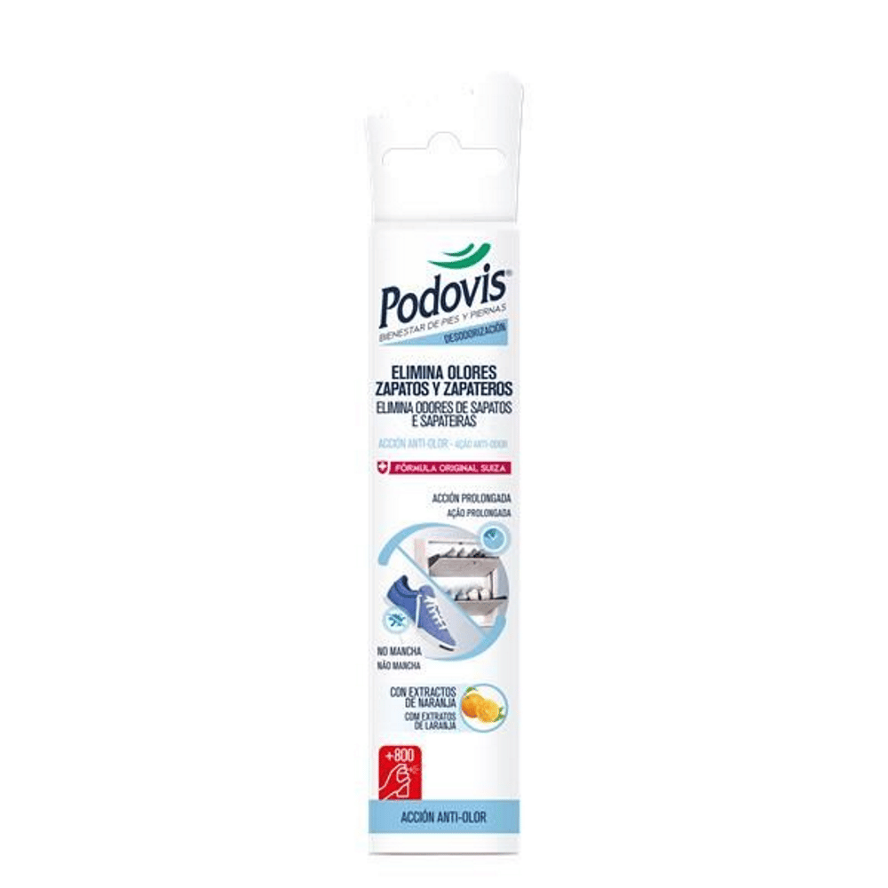 Desodorizante Spray Anti-odor Sapatos 100ml Podovis Spray Anti-Odor Sapatos e Sapateiras, elimina os odores
