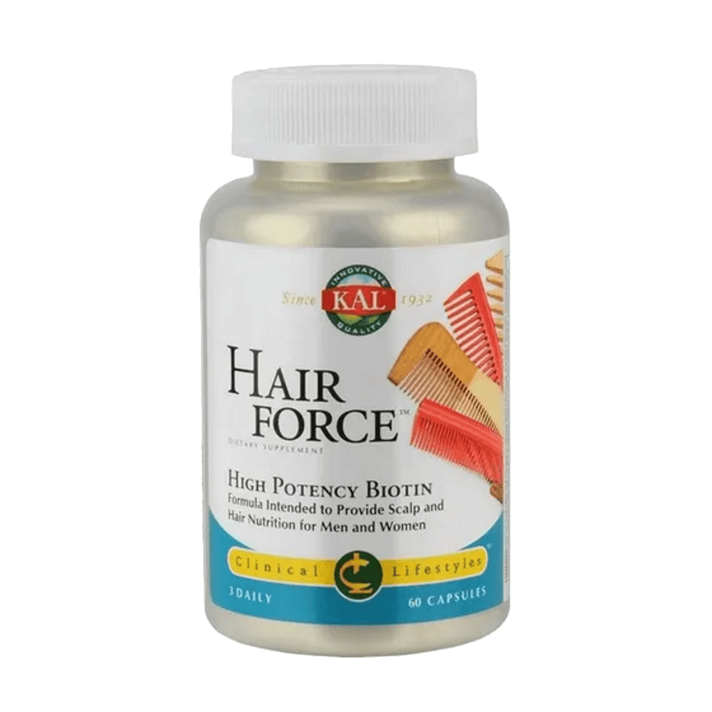 Hair Force 60 VegCaps Kal Hair Force, suplemento alimentar para cabelo, unhas e pele