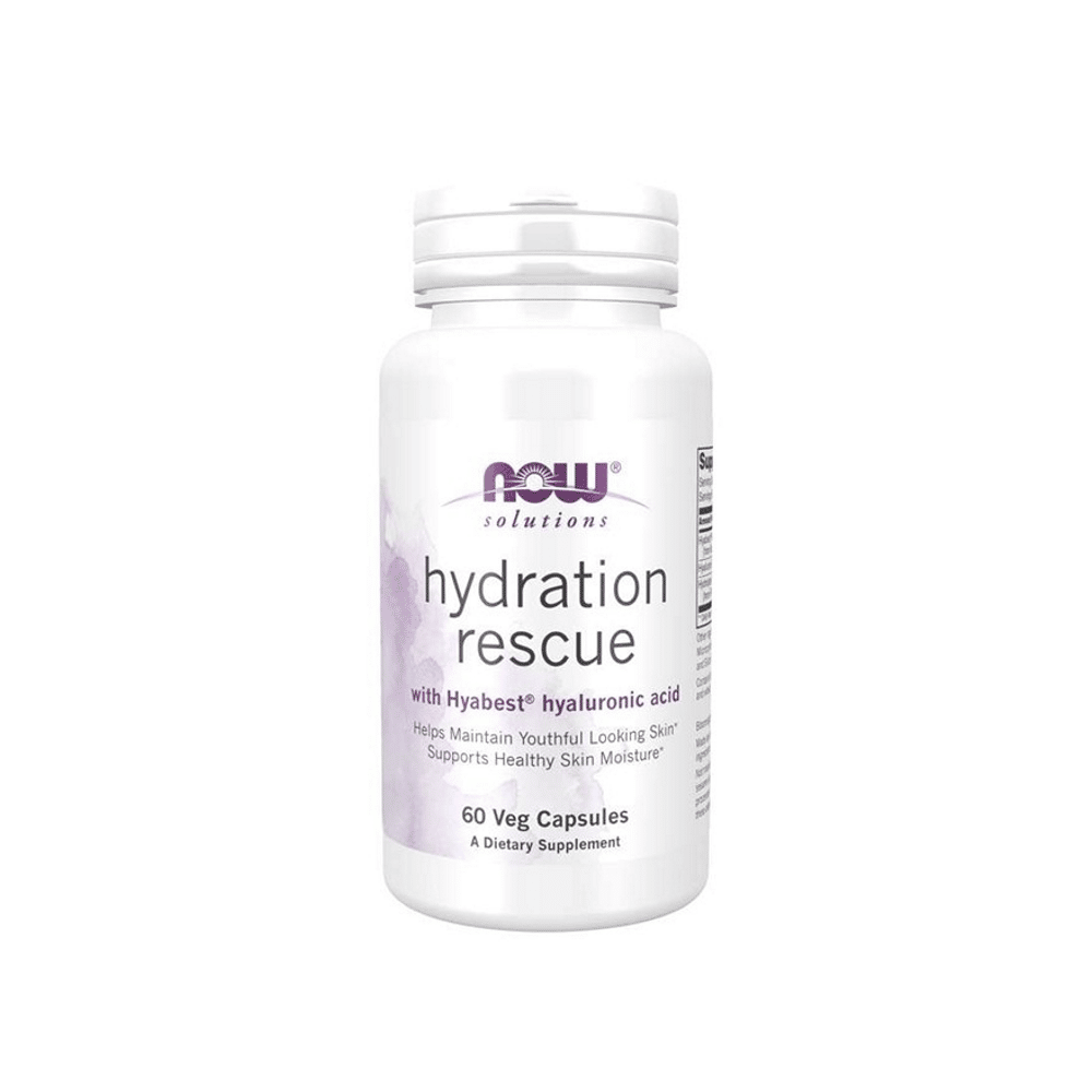 Hydratation Rescue (acid Hialuronic + colagen) 60 Veg Caps Now Hydratation Rescue, suplemento alimentar para uma pele saudável