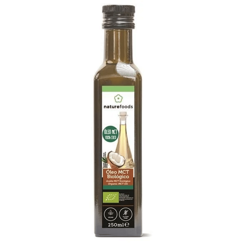 Óleo MCT Bio Coco 250ml Naturfoods Óleo MCT Biológico, sem glúten, vegan