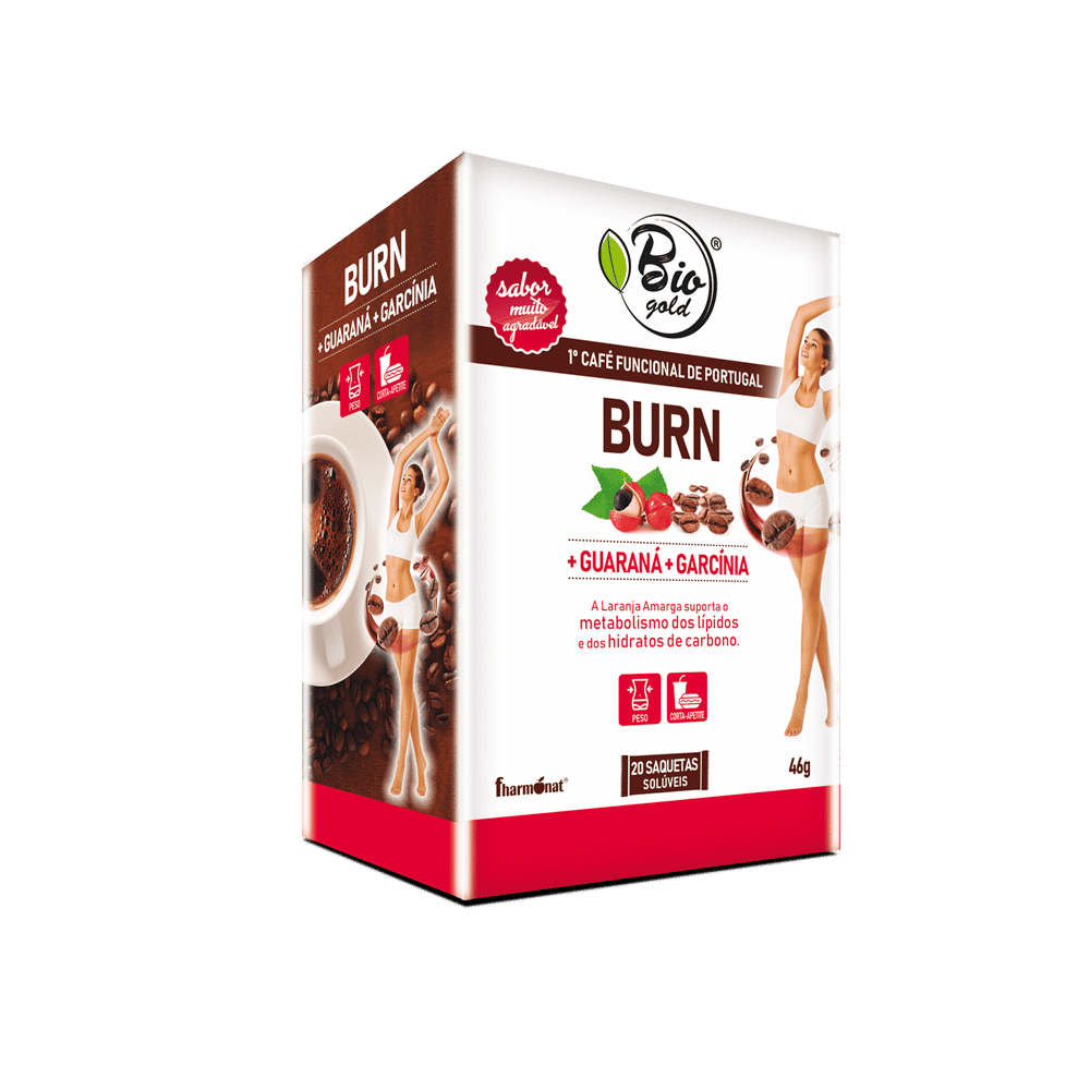 Biogold Burn 20 saquetas Fharmonat Biogold Burn, suplemento alimentar