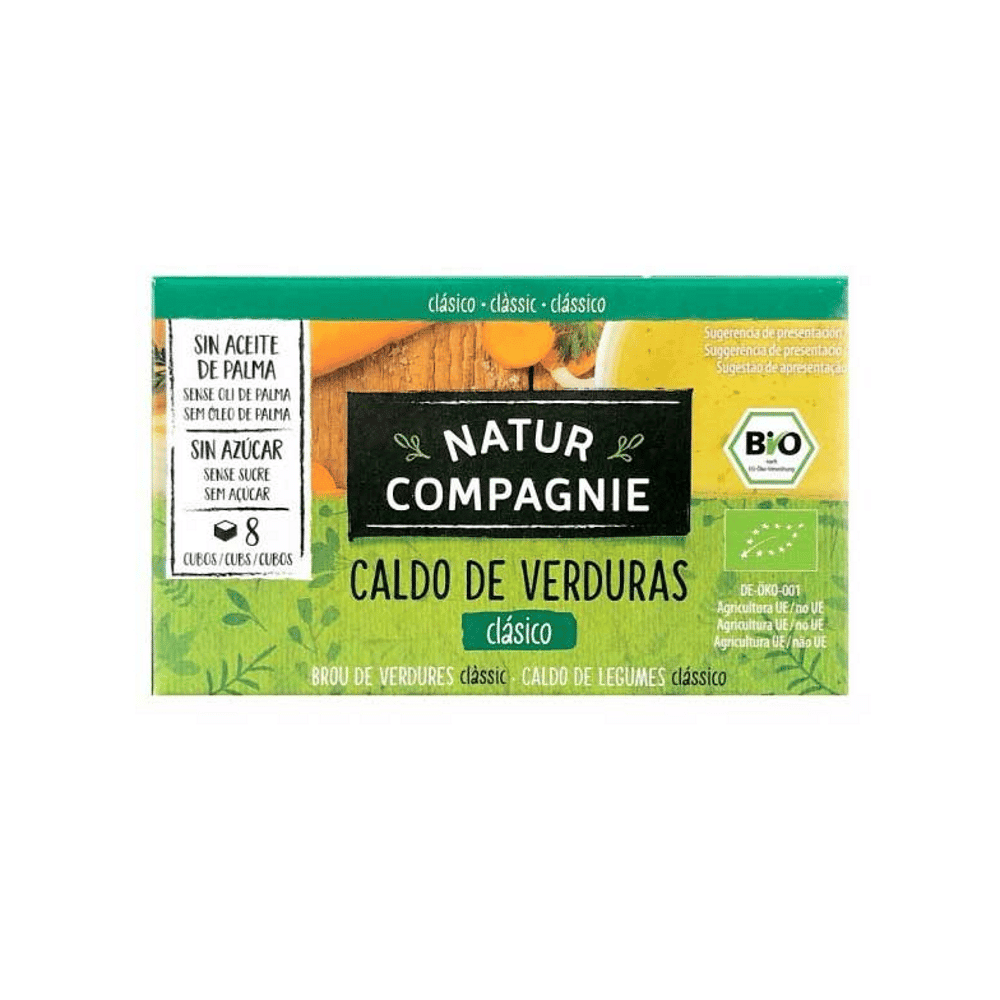 Caldo de verduras Clássico em Cubos Bio 84gr Natur Compagnie Caldo de Legumes, com ingredientes biológicos