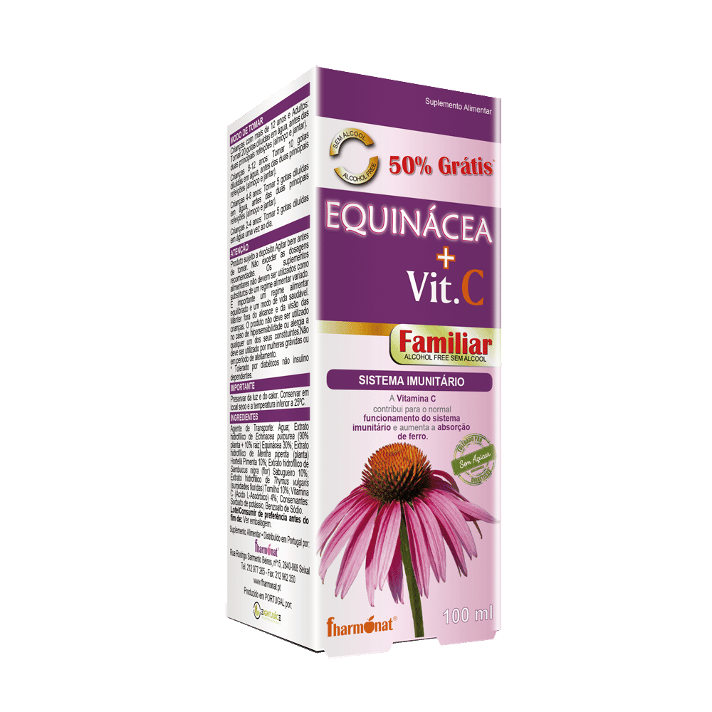 Echinacea Extra Forte Gotas 100ml Equinácea + Vitamina C, suplemento alimentar