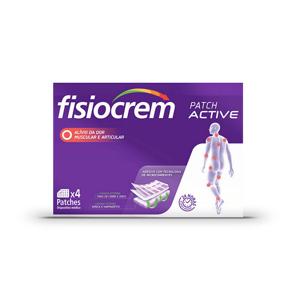 Fisiocrem Patch Active 4un Fisiocrem Patch Active, para tratamento de dores musculares e articulares