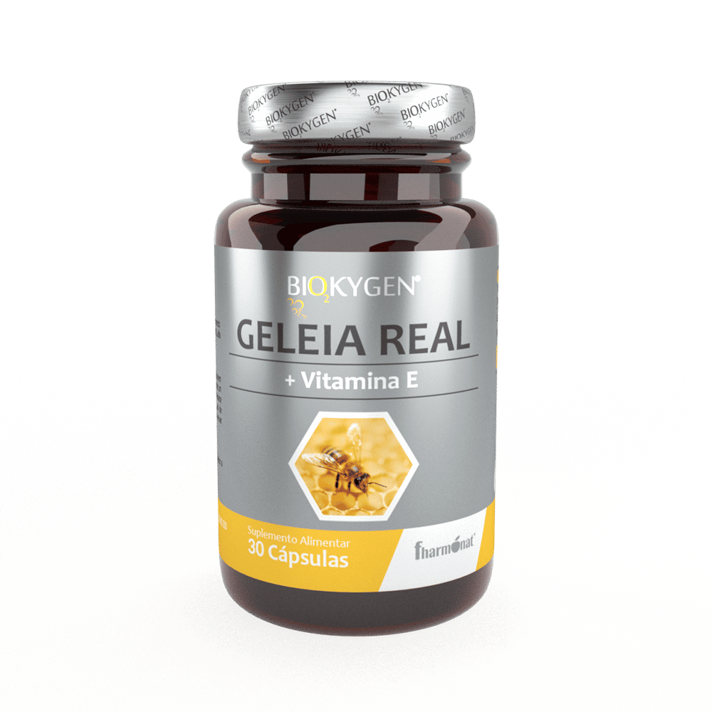Geleia Real 30 Caps BioKygen Geleia Real + Vitamina E, suplemento alimentar