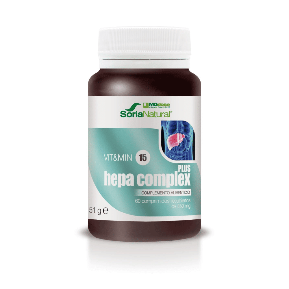 Hepa Complex Plus 60 Comp Soria Vit&Min 15 Hepa Complex Plus, suplemento alimentar