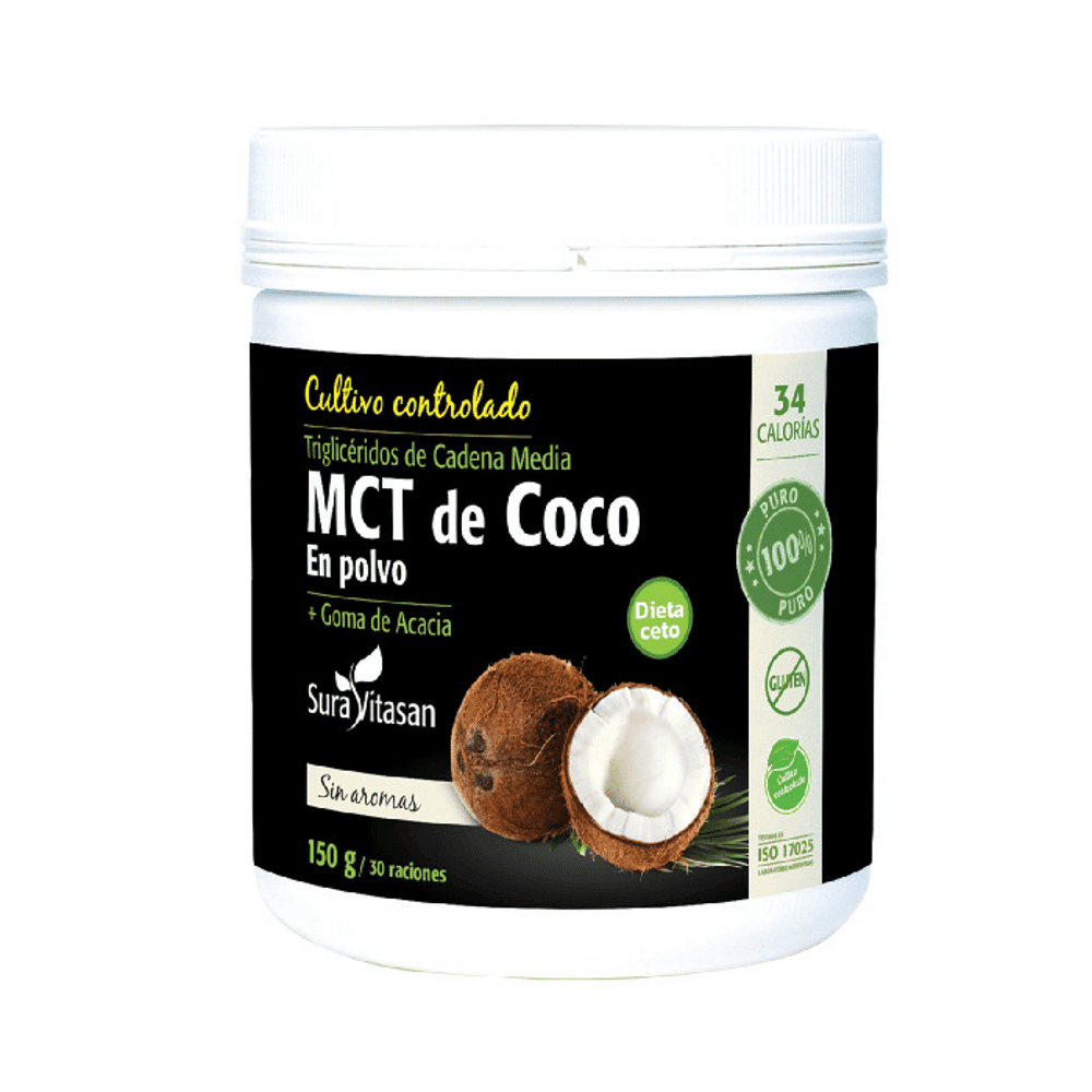 MCT de Coco em pó 150g Suravitasan MCT de Coco em Pó, sem glúten