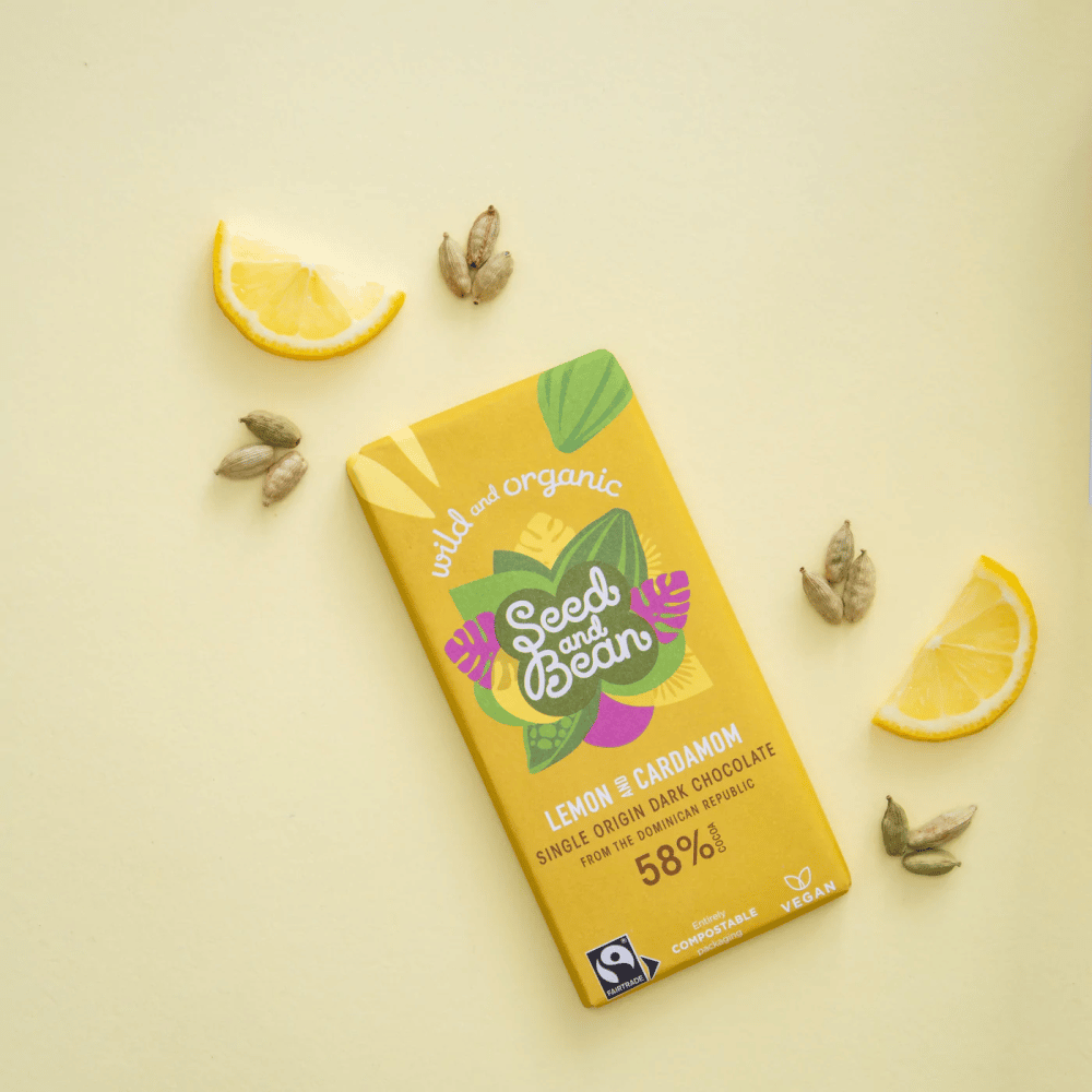 Chocolate Limão e Cardamomo Bio 85gr 2 Chocolate Negro com Limão e Cardamomo, vegan