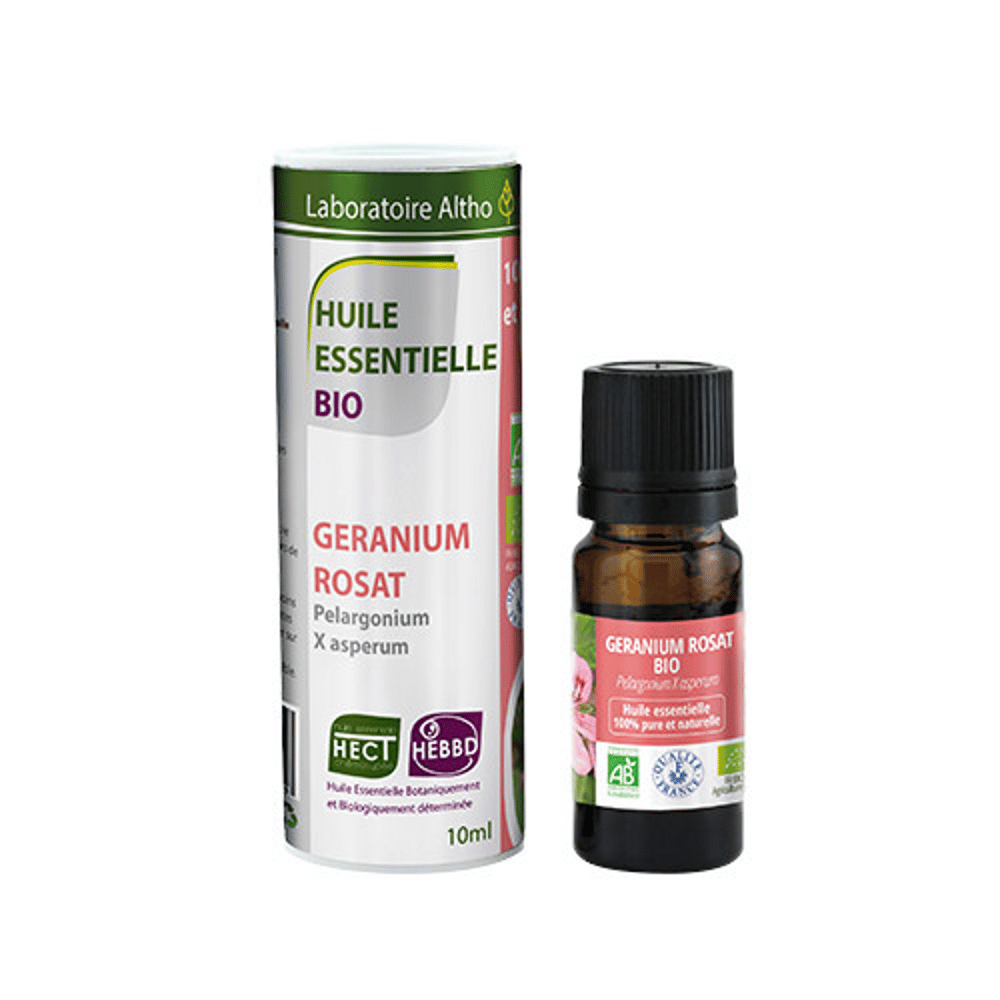 Óleo Essencial Geranio Rosat (Pelargonium asperum) 10ml Altho Óleo Essencial Gerânio Rosat, com ingredientes biológicos