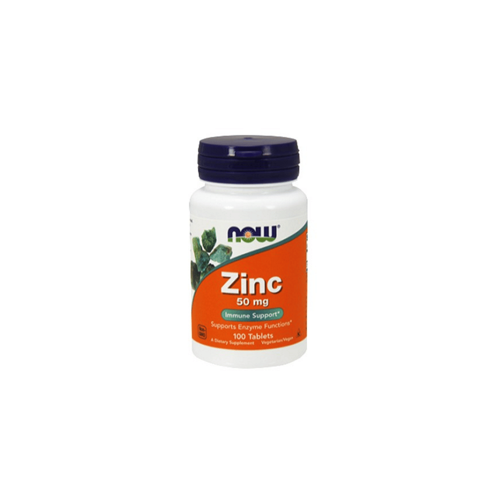 Zinc Gluconate 100 Comp 50mg Now Zinc Gluconate, suplemento alimentar vegan e vegetariano