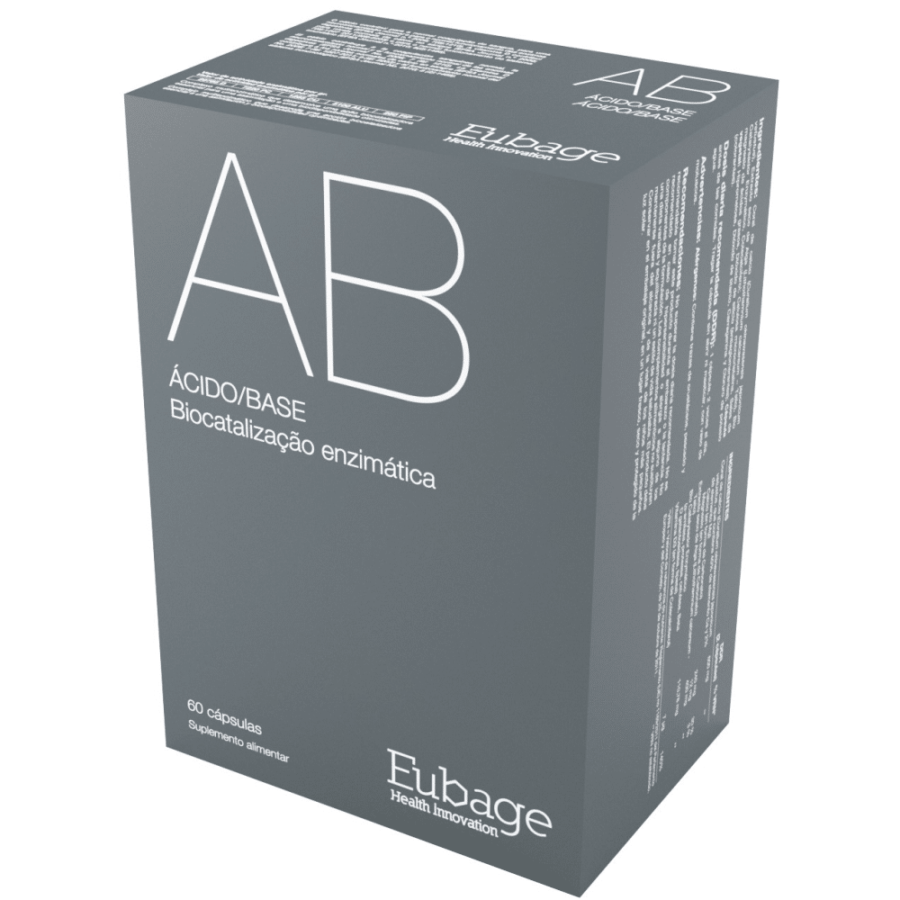AB Biocatalização Enzimática 60 caps Eubage AB Ácido/Base, suplemento alimentar sem glúten e sem lactose