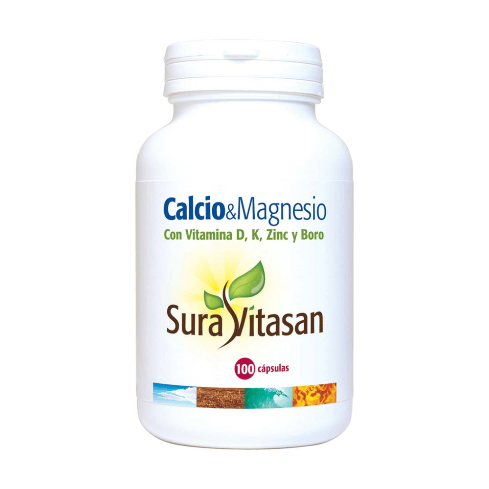 Calcio e Magnesio+ D 100 caps Suravitasan Cálcio & Magnésio, suplemento alimentar com Vitamina D, K, Zinco e Boro