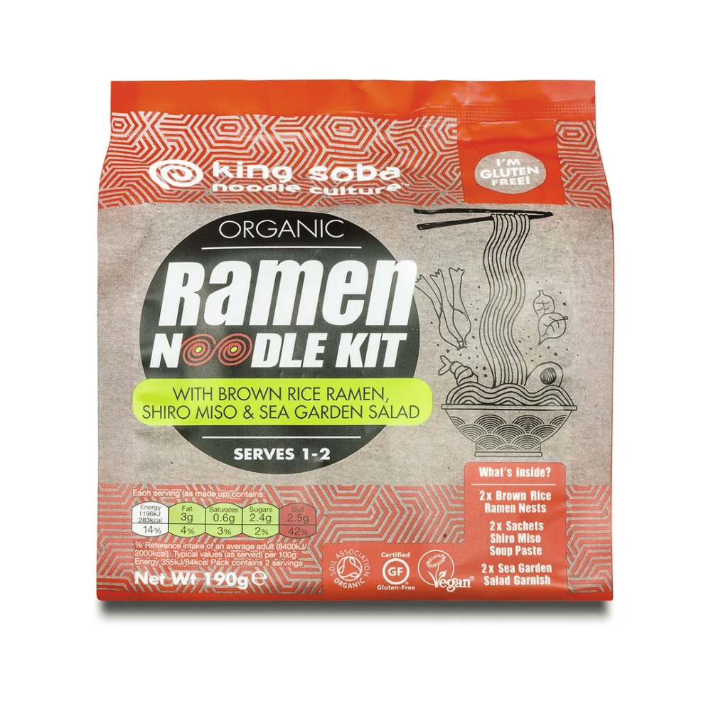 Noddles Ramen de Arroz Integral c Miso Branco e Algas 190g bio vegan Noddles Ramen de Arroz Integral com Miso Branco e Algas, com ingredientes biológicos