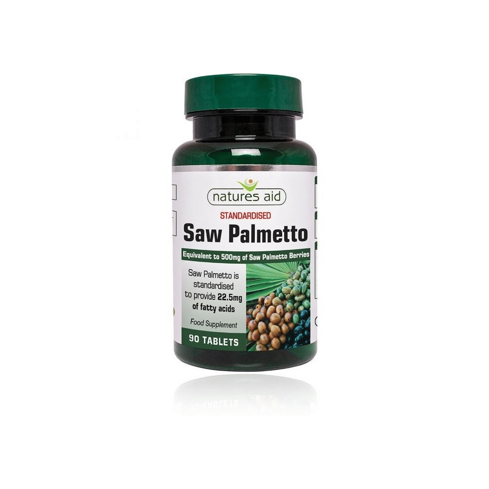 Saw Palmetto 500 mg 90 comprimidos natures aid Saw Palmetto 500 mg, suplemento alimentar