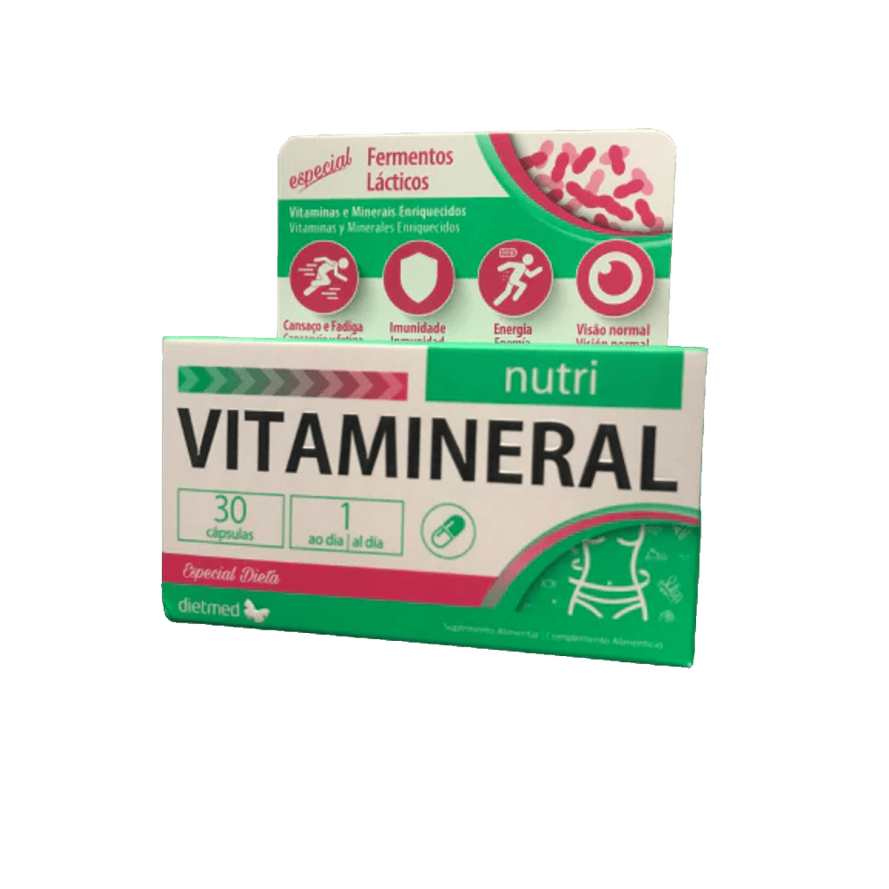 Vitamineral Nutri 30Caps Dietmed Vitamineral nutri, suplemento alimentar para a energia, sistema imunitário e visão