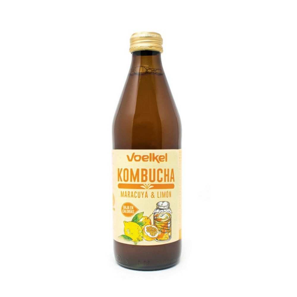 Kombucha Maracuja e canhamo BIO 330ml Voelkel Kombucha Maracujá e Cânhamo, bebida com ingredientes biológicos