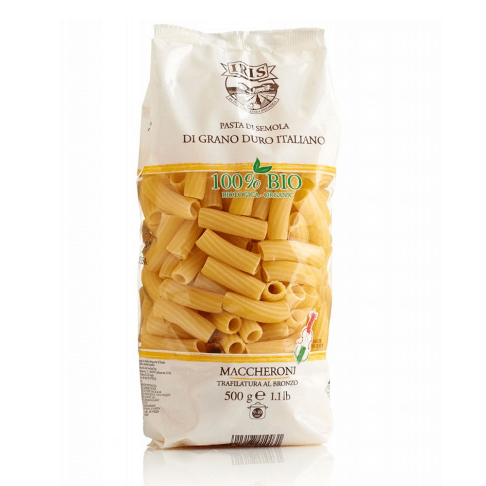 Macarrões grandes trigo duro bio 500g IRIS Macarrão de Trigo Duro, de agricultura biológica
