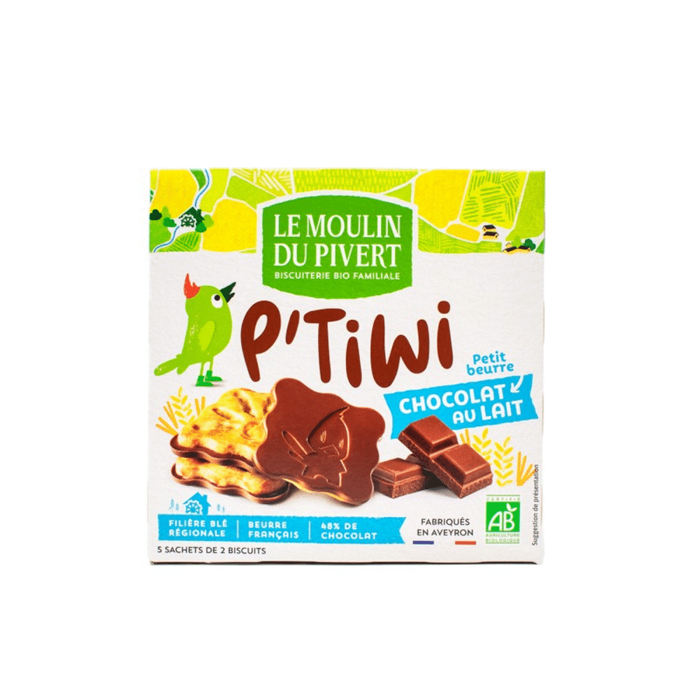 Mini bolachas de chocolate com leite Bio 125gr Mini Bolachas de Chocolate com Leite com ingredientes de origem biológica