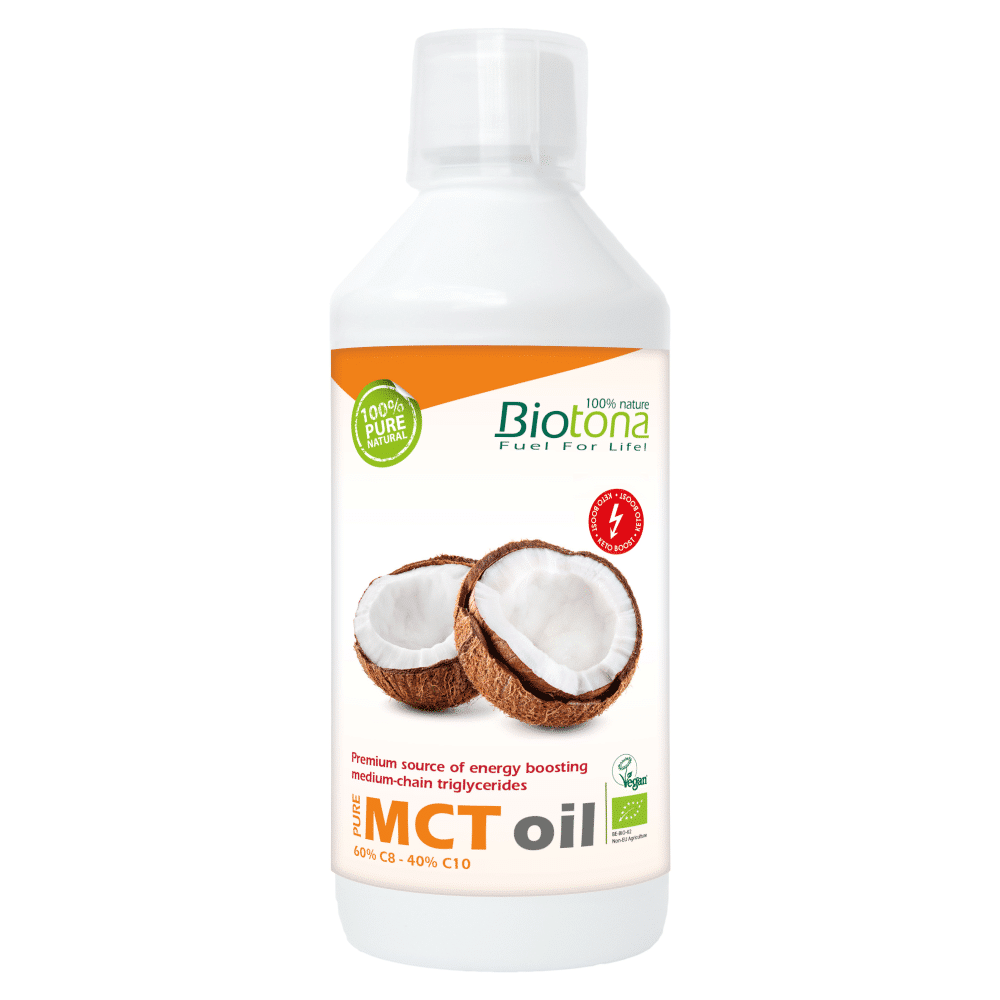 Oleo MCT Pure 500ml Bio Biotona Óleo MCT Pure, de ingredientes biológicos, para vegans