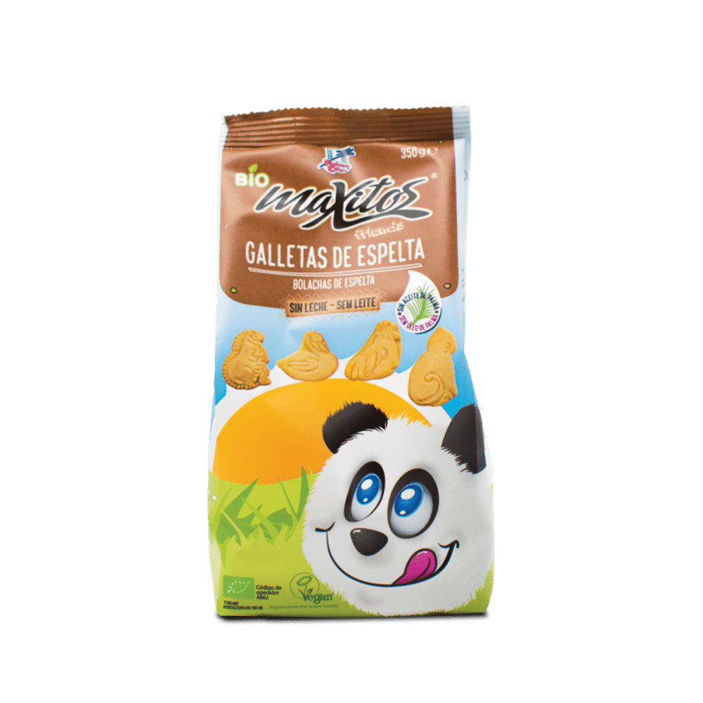 Bolachas Zoo Party de Espelta C Bebida de Arroz c Calcio Bolachas de Espelta de agricultura biológica, adequado a vegetarianos e vegans