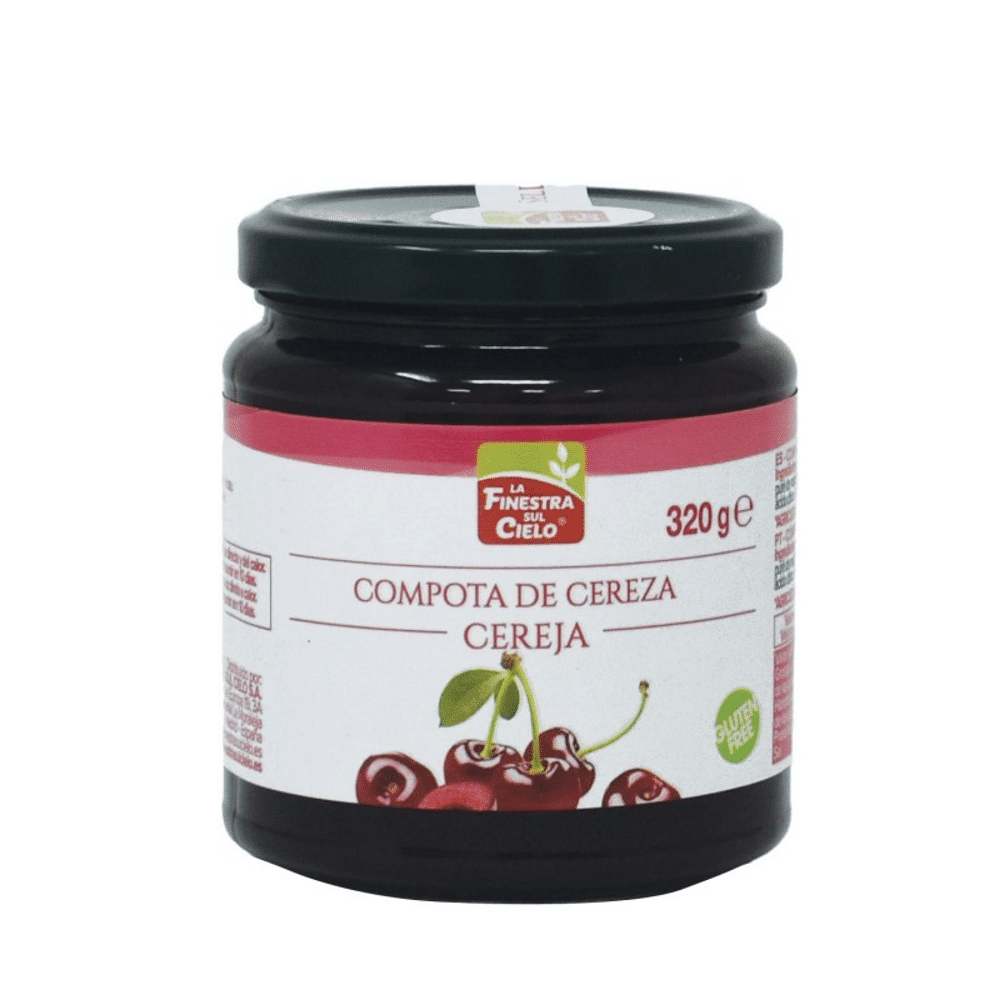 Compota de Cereja 320gr Compota de Cereja sem glúten e com ingredientes de origem biológica
