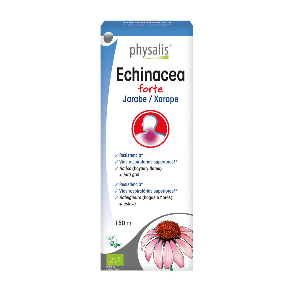 Echinacea Forte Xarope Physalis Echinacea Forte Xarope, com ingredientes biológicos, vegan