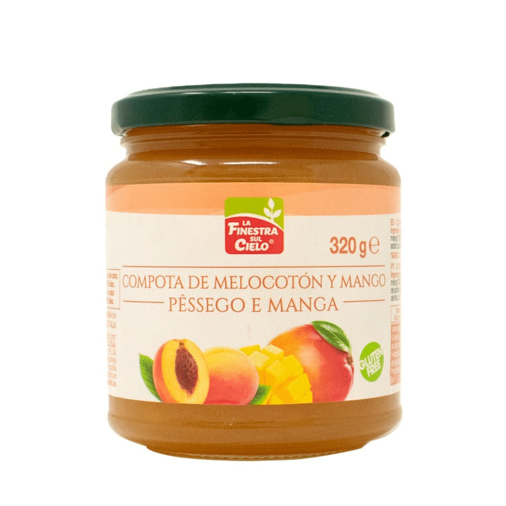 Compota de Manga e Pessego Bio 320gr Compota de Manga e Pêssego sem glúten e com ingredientes biológicos