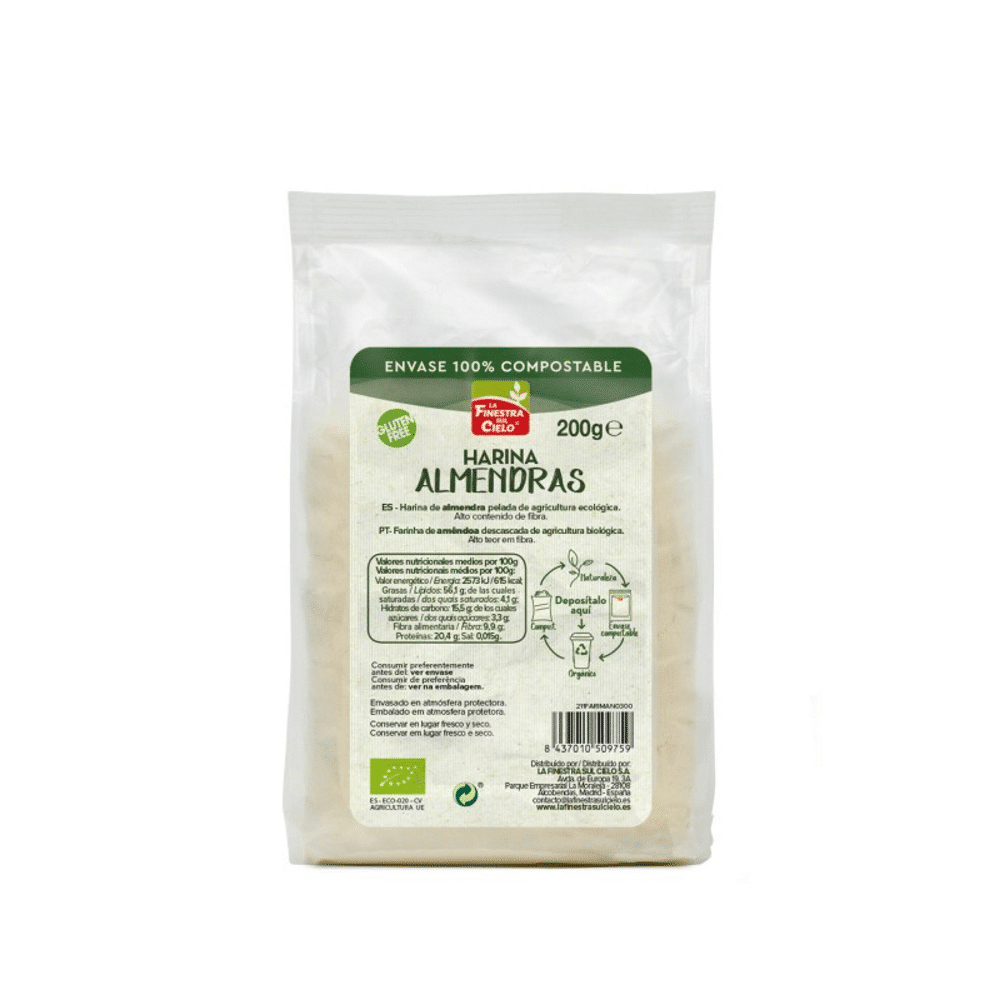 Farinha de Amêndoa 200 grs LFSC Farinha de Amêndoa com ingredientes biológicos e sem glúten