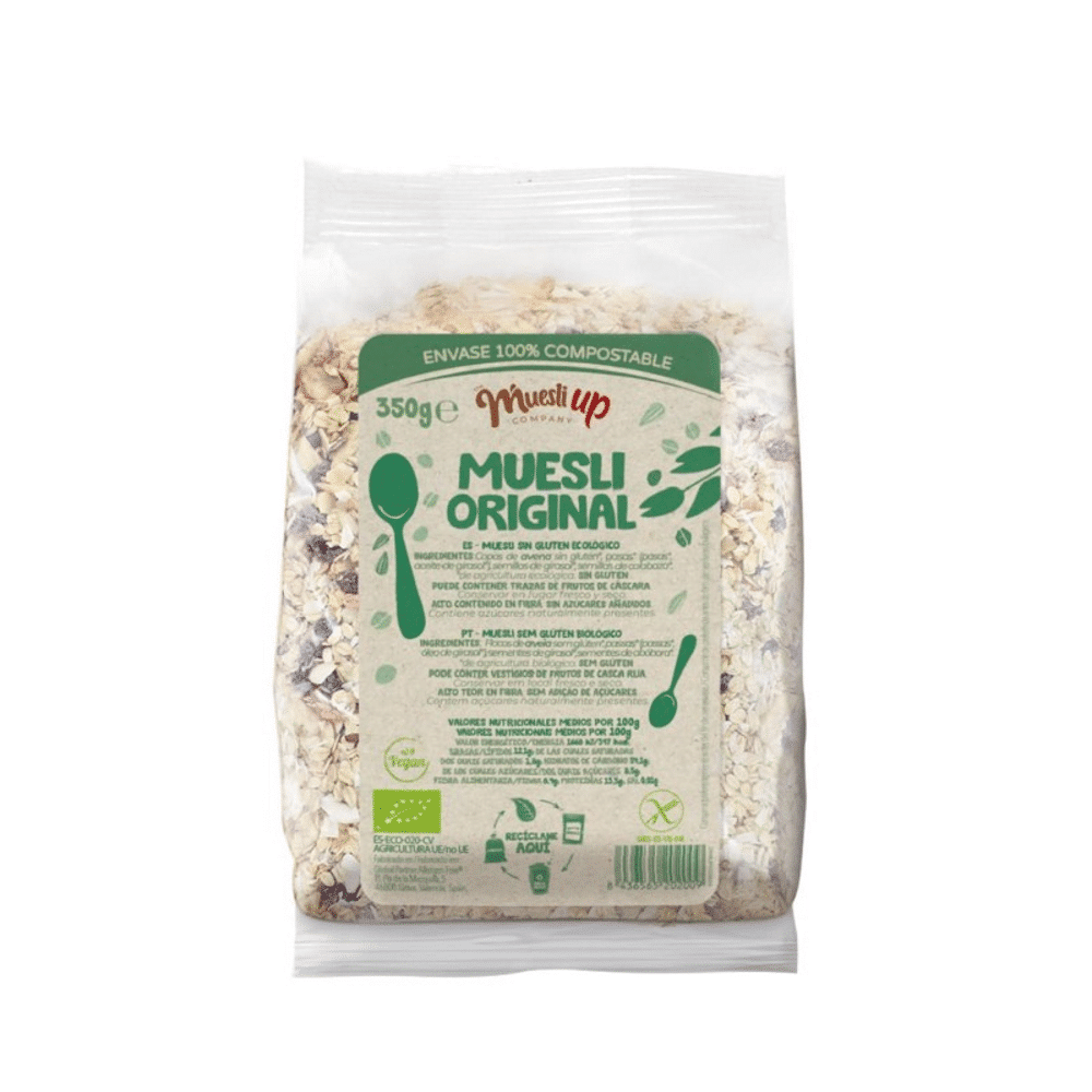 Muesli básico sem açúcar SG Bio 350gr Muesli Original, biológico, sem glúten ideal para vegans