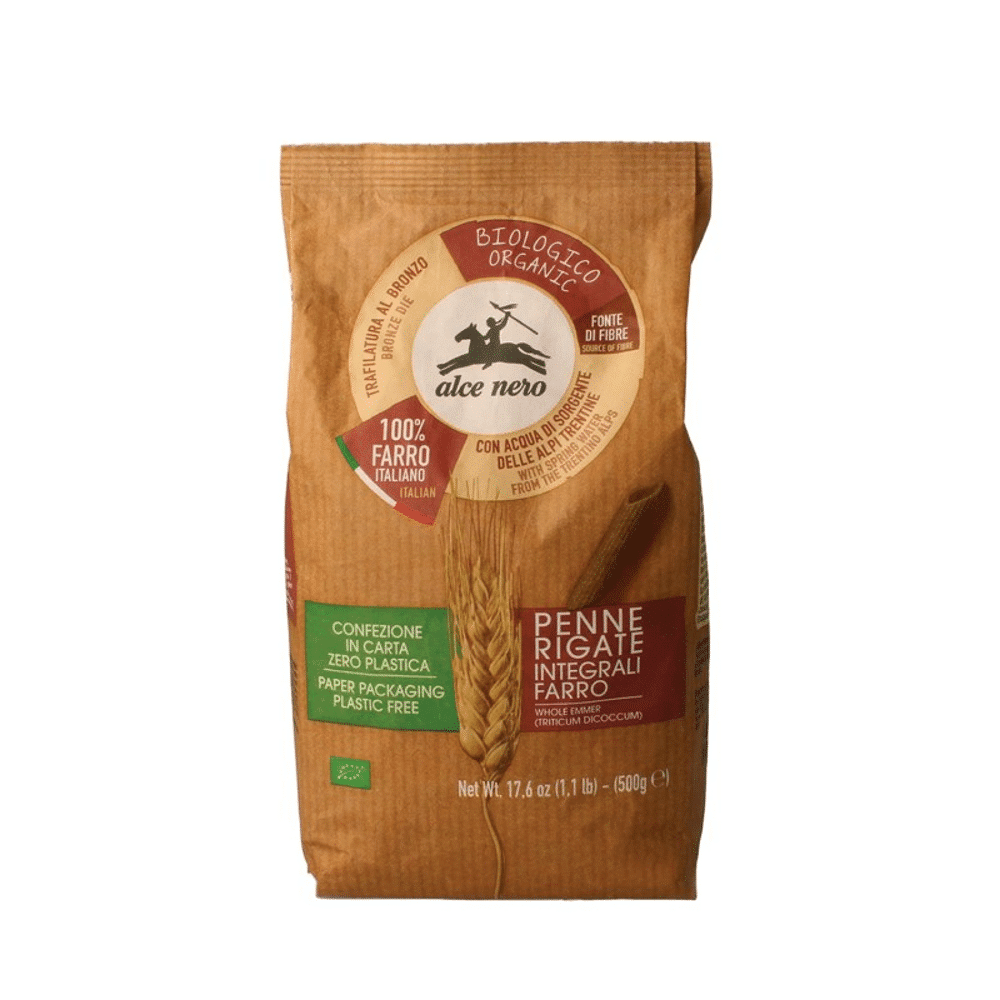 Penne de espelta integral 500gr Penne de Espelta Integral, massa com ingredientes biológicos