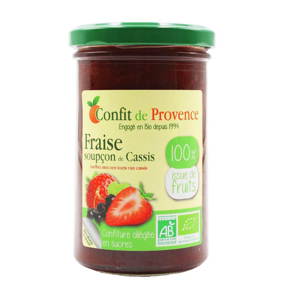 Compota Morango c7groselha 100% Bio 290gr Confit de Provence Compota de Morango com Groselha, com ingredientes biológicos