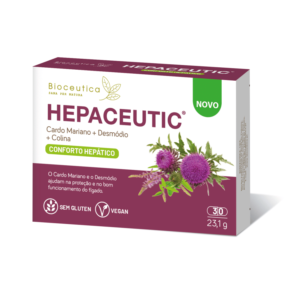 Hepaceutic 30caps Bioceutica Hepaceutic, suplemento alimentar sem glúten, vegan