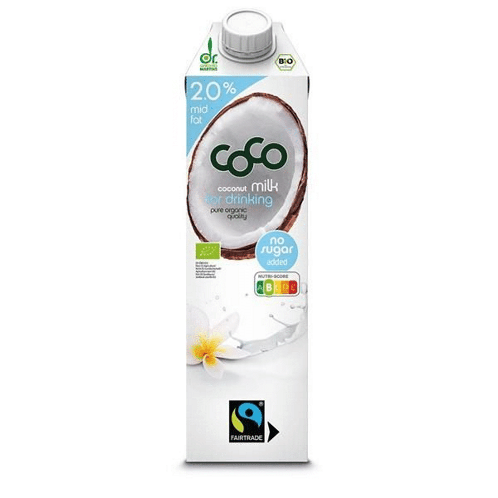 Leite de Coco para beber 2% MG 1 L DAM Leite de Coco para beber, biológico