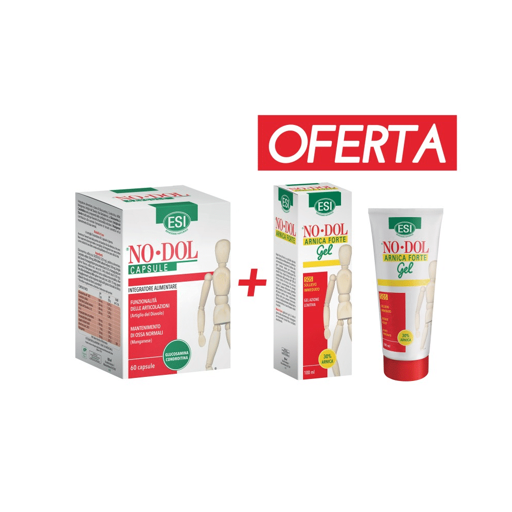 Pack No Dol 60caps+ No Dol Forte gel arnica ESI No Dol + Oferta No Dol Forte Gel de Arnica