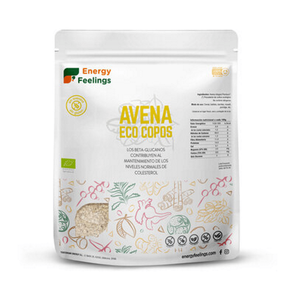 Flocos de Aveia Sem Glúten Avenina BIO (1 kg) ENERGY FEELINGS Flocos de Aveia Sem Glúten/Avenina, biológico, vegan