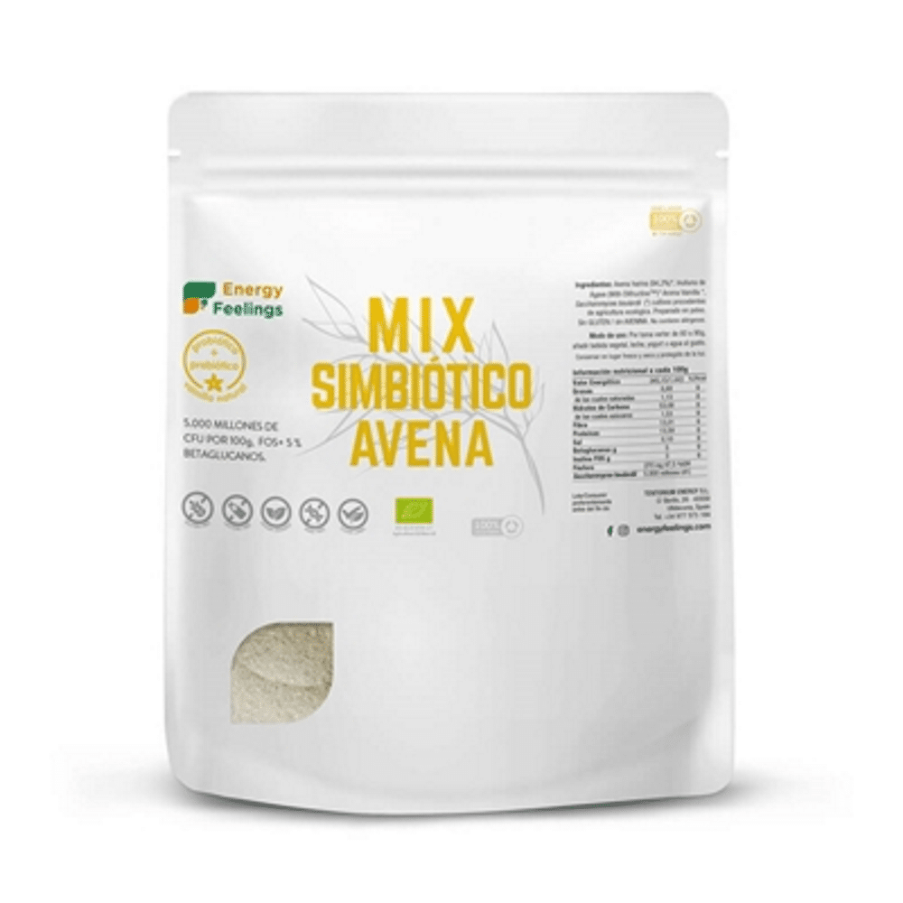 Mix Simbiótico Aveia BIO (1 kg) ENERGY FEELINGS Mix Simbiótico Aveia, biológico, sem glúten, vegan