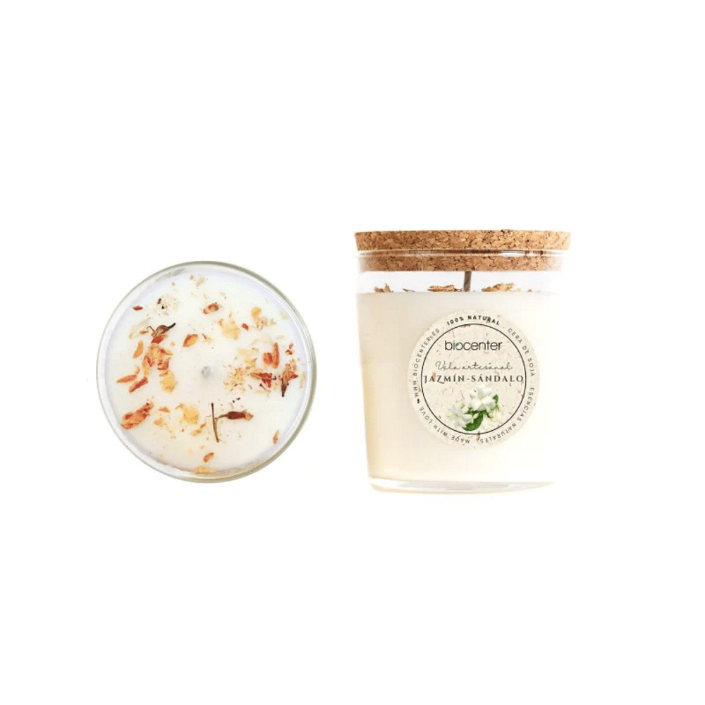 Vela Artesanal Jasmim e Sandalo 100% Natural 250 grs Biocenter Vela Artesanal Jasmim e Sândalo, 100% natural
